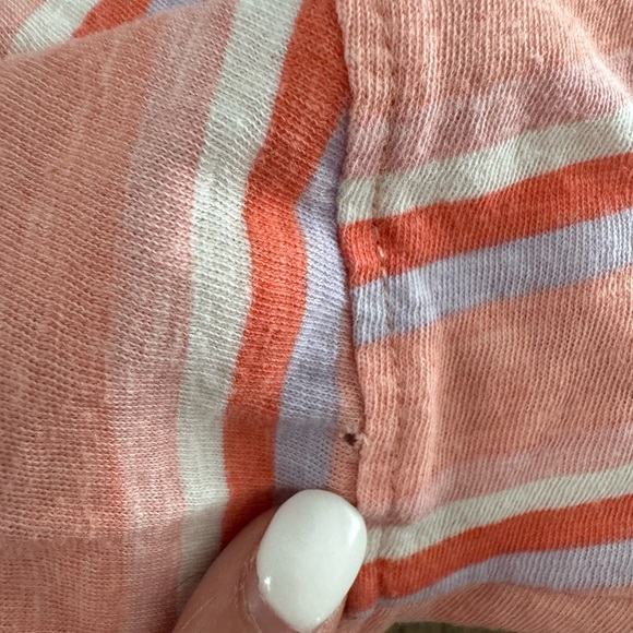 LOFT cotton short sleeve striped tee size medium casual summer wear - Picture 8 of 8